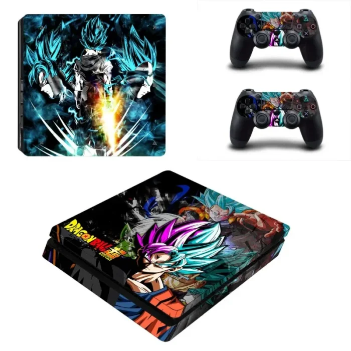 ⁦ملصق سكين PS4 Slim دراغون بول Z - غطاء حماية بتصميم غوكو لجهاز بلايستيشن 4⁩ - الصورة ⁦5⁩